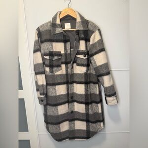 Joie Gray & Cream Long Shacket